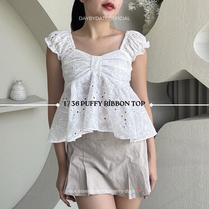 1 / 36 Puffy Ribbon Top | Daybydate | Puffy Top Wanita Puffy Top Blouse Puffy Top
