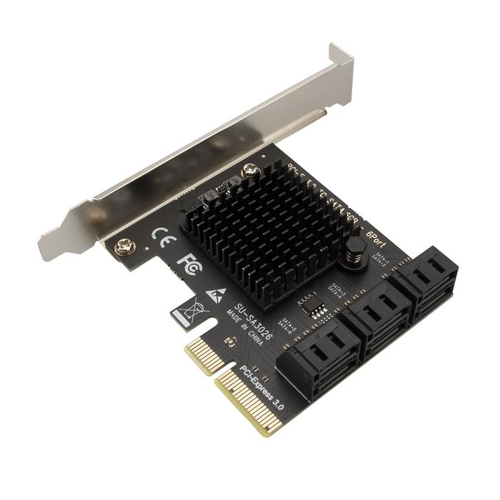SATA PCIe Adapter 6 Ports SATA 3.0 to PCI Express x4 Expansion Card