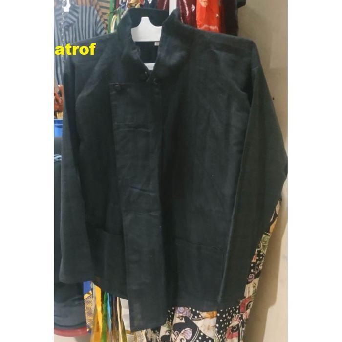 Baju Surjan Hitam Polos Pria Dewasa -Baju Surjan Hitam Polos Adat Jawa