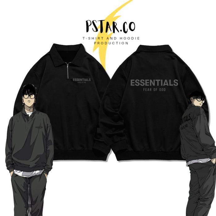 jaket half zipper Essential Jay jo Wind breaker Outfit