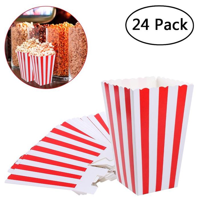 Popcorn Boxes Container Holder Paper Movie Night Design Cup, Popcorn
