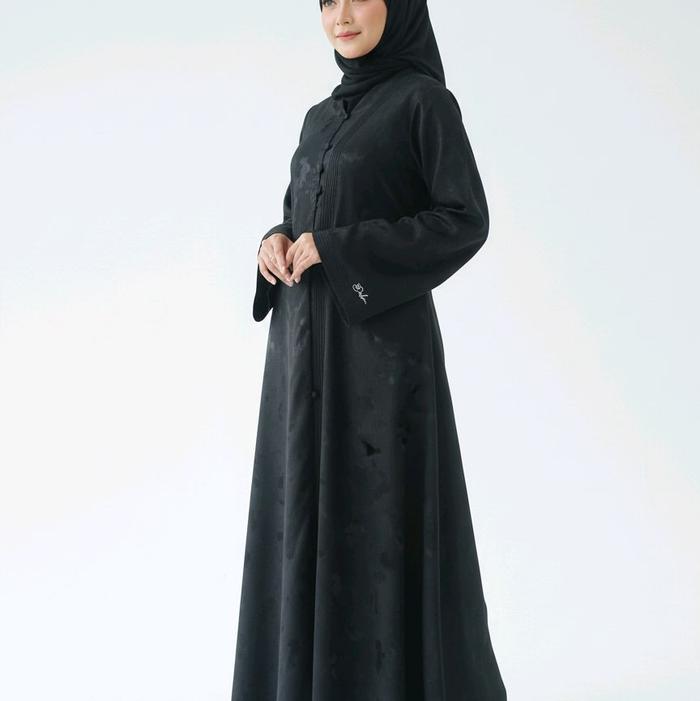 gamis darby DNl luxury abaya bahan jet black persia