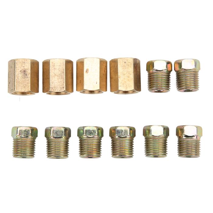 Brake Line Fittings 7/16in‑24 Threads Universal Brass  Brake Line