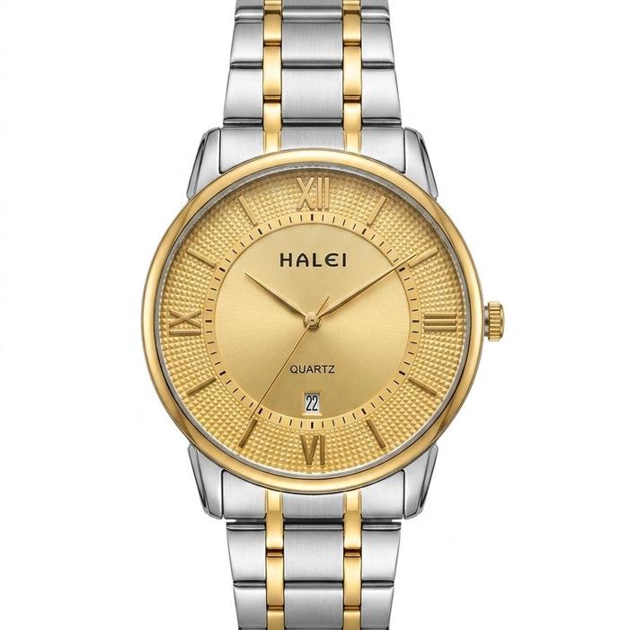Jam Tangan pria Halei 566M silver Gold