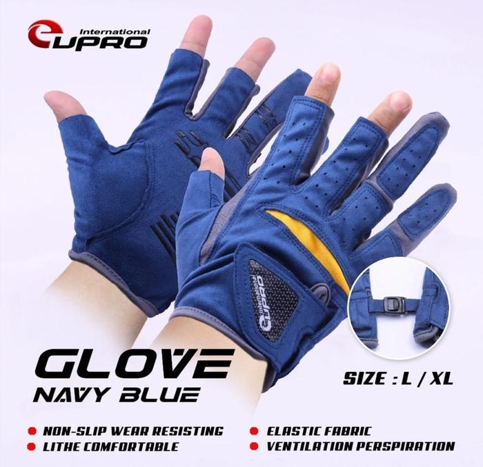 Sarung tangan mancing EUPRO GLOVE Size L dan XL Ready