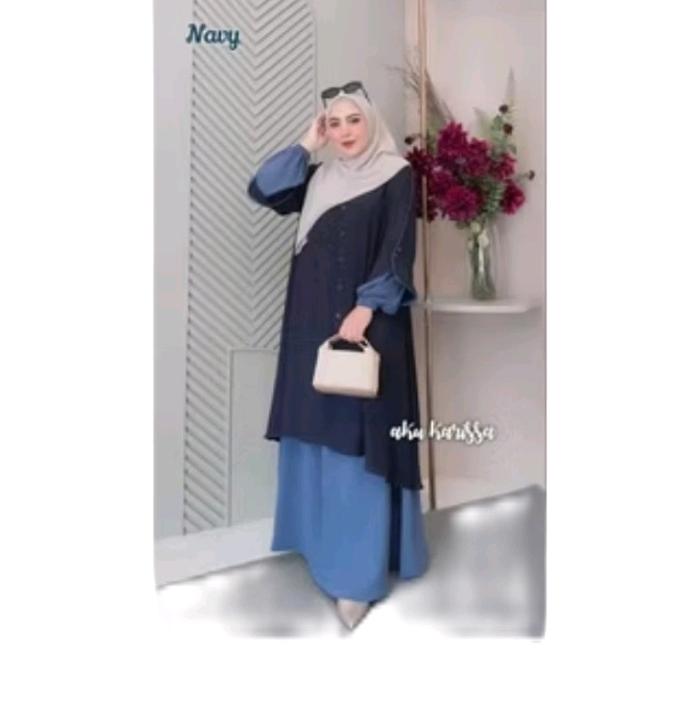 azmiya set rok malaysia Crinkle Gamis Setelan
