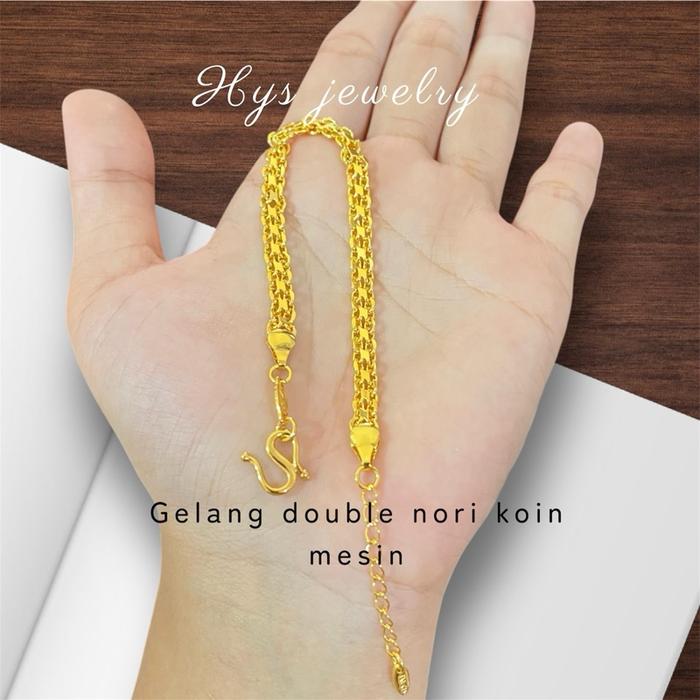 Gelang rantai tikar lapis emas
