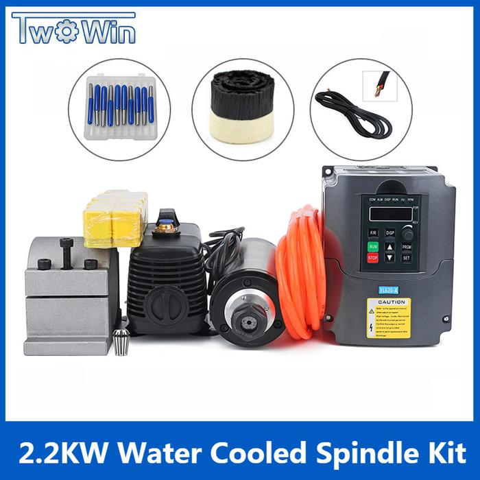 CNC Milling Spindle Motor 2.2KW Water Cooled Spindle Kit + 2.2KW VFD