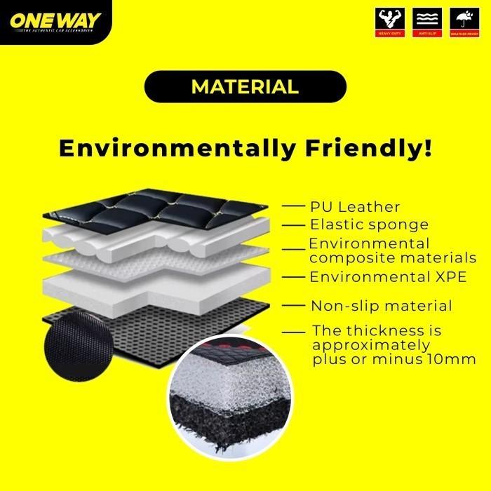 OneWay Karpet Mobil Chevrolet Spin Diamond Premium Kulit Anti Slip Car Mats Waterproof Custom Univer