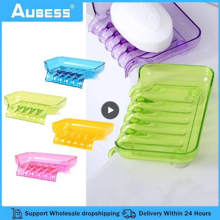 1/5pcs Waterfall Soap Dish Bath Draining Soap Box Kitchen Shower Sponge Soap Holder Portable Soap St
