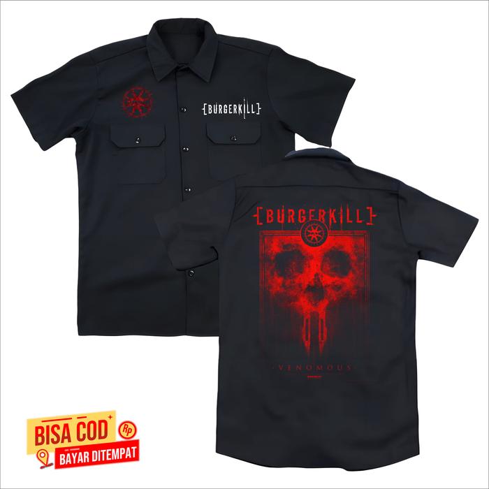 WORKSHIRT KERJA PDH Burgerkill Band Lokal Best Seller MEtal Indonesia original unisex BAND Hitam Ter