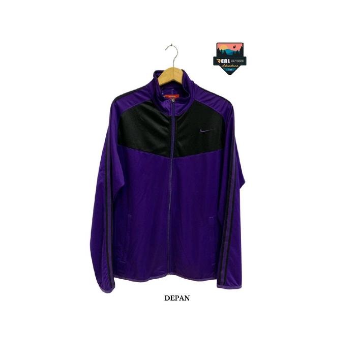 Jaket Tracktop Nike Original - Warna Ungu Kombinasi Hitam Pria Wanita