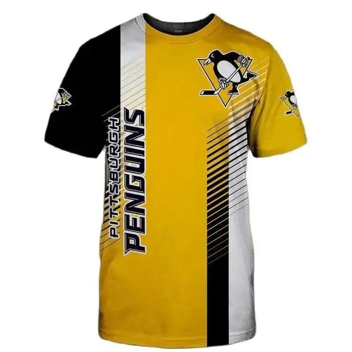 Kaos Pittsburgh Penguins Pria Fashion Casual Trendy Stylish Baju Olahraga Hockey NHL Desain Unik Pop