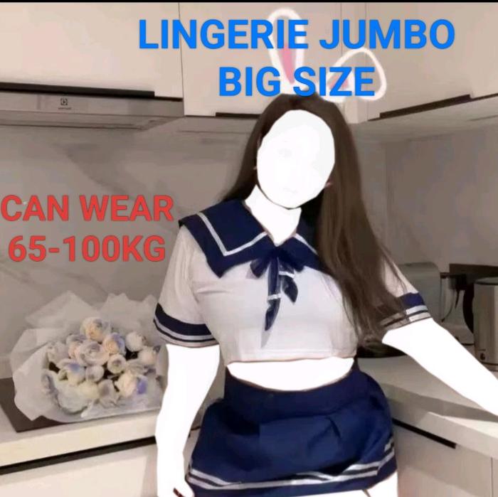 Lingerie BIG SIZE JUMBO Setelan Seragam Sekolah Jepang / Baju Tidur Seksi Costume Murid Japan School