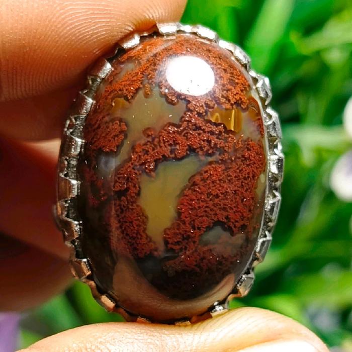 Cincin Batu Akik Bulu Perindu Merah