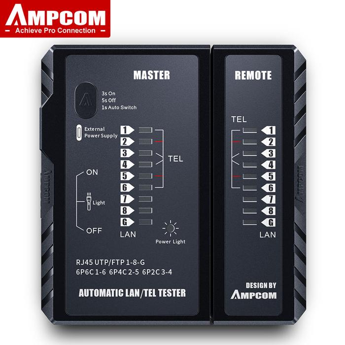 Penguji Kabel Jaringan AMPCOM, Alat Penguji Kawat LAN Alat Jaringan
