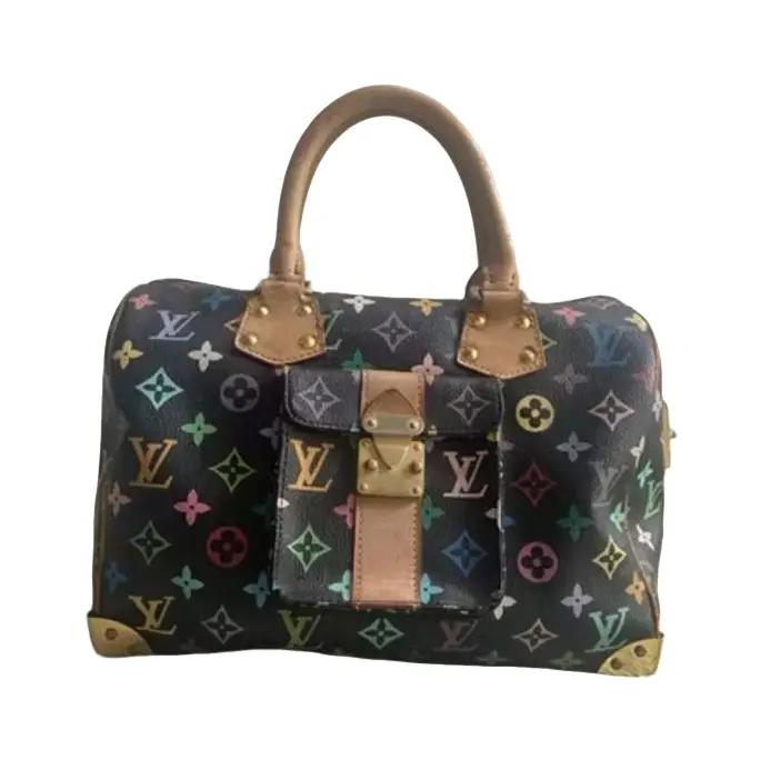 Tas jinjing speedy hitam multiclr kulit preloved minus
