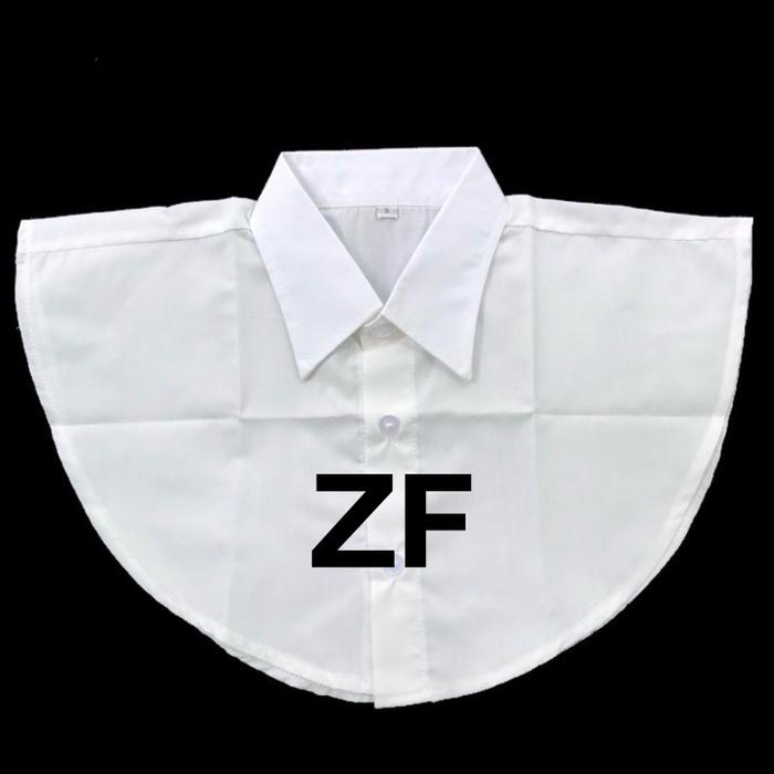 ZF Kerah Palsu Dewasa Hitam Putih Bahan Toyobo Ukuran L XL untuk Pria Wanita Murah Panjang