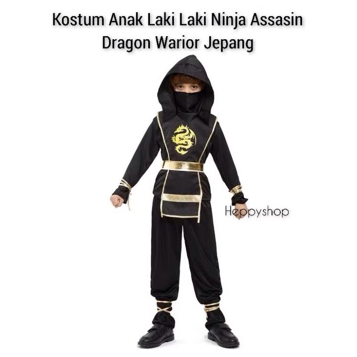 Kostum Anak Laki Laki Ninja Assasin Dragon Warior Jepang Baju Costume