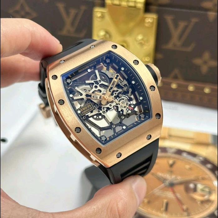 JAM TANGAN RM035 BLACK ROSE CERAMIC MANUAL WINDING
