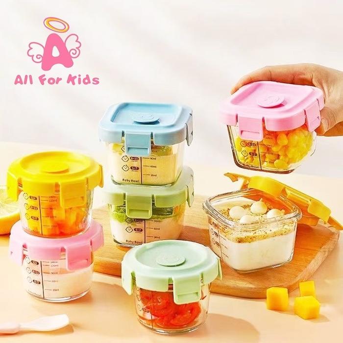 COD Wadah mpasi kaca Food container mpasi kaca Tempat kotak mpasi kaca