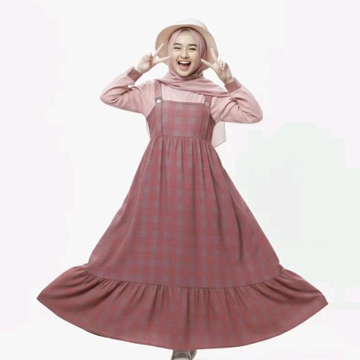 Gamis Anak Perempuan Salma Overall Kids Teen Nia Rumaisha - Anak Usia 9 Thn Keatas - Dress Toyobo