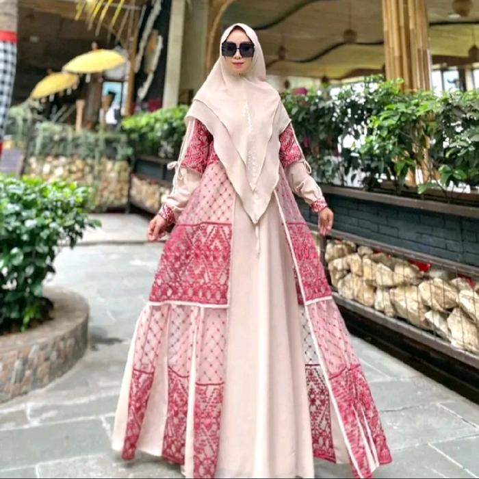 Set Gamis Brokat ori by Elzisha Label , Set Gamis Burkat , Set Gamis Brukat ori by Elzisha Label