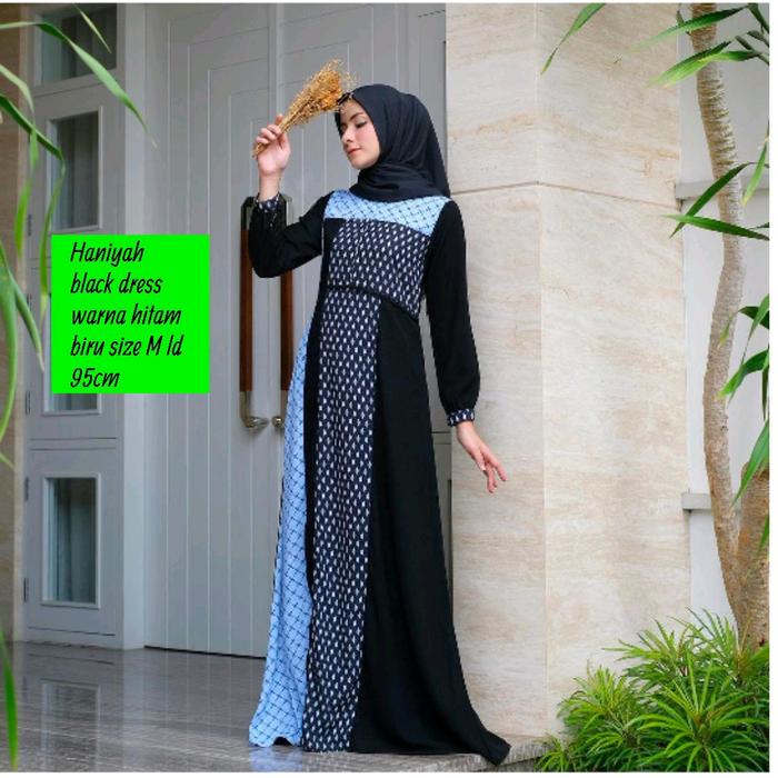 HANIYAH BLACK DRESS by JAVINA OFFICIAL  /  DRESS GAMIS HANIYAH HITAM JAVINA /  DRESS GAMIS HANIYAH B