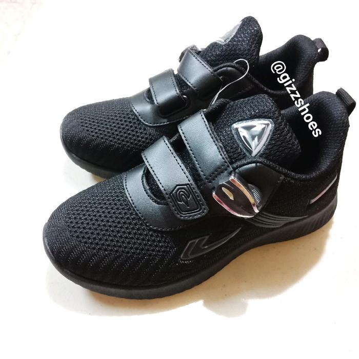 Sepatu New Era Maxim Hitam Putih Black White Sekolah Olahraga Perepet Perekat Magnet SD SMP Cowo Cew
