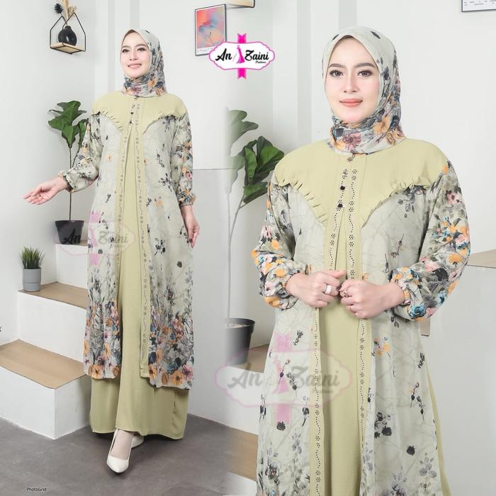 gamis hijab wanita dewasa ad 4 wrn,hitam,pink salem,sage dan abu