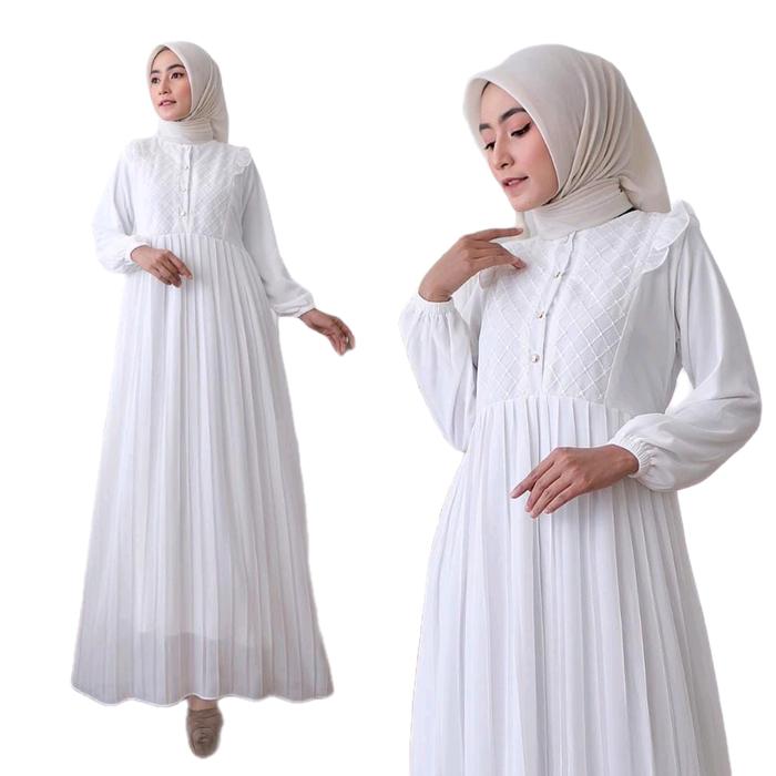 GAMIS PUTIH CERUTY PLISKET