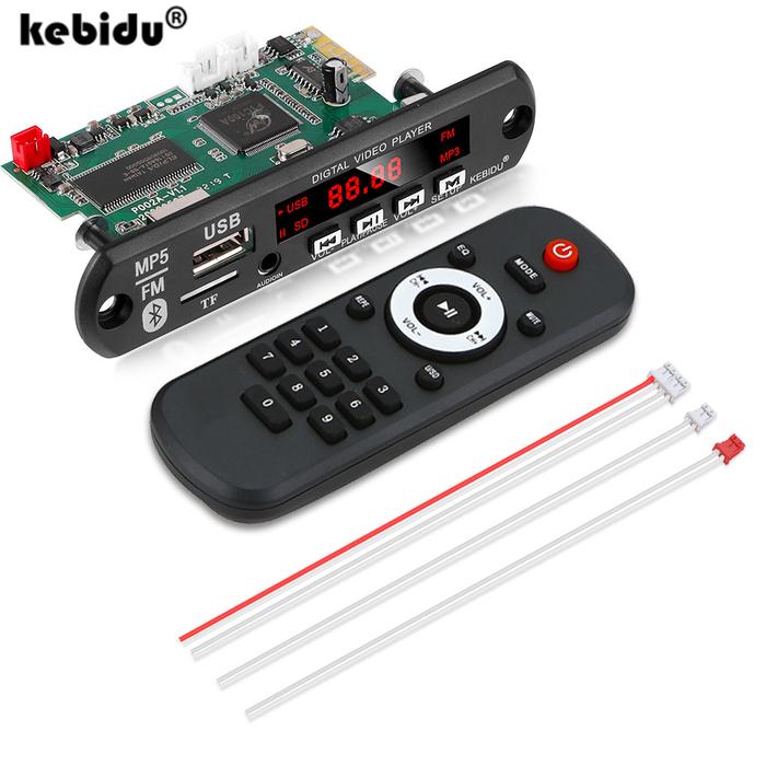 KEBIDU DC 5V 12V Mp5 Bluetooth Player Decoder Board Support USB TF