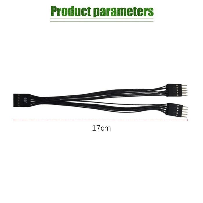 Usb 9Pin Splitter Front Header Extension Cabang 9 Pin Hub Extender Motherboards Aksesoris Desktop &