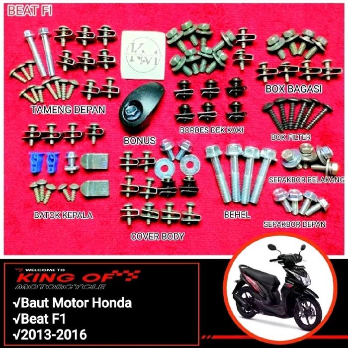 Baut Body Lengkap Fullset Honda Beat Fi/Baut Fullbody Honda Beat PGM Fi 2013-2016