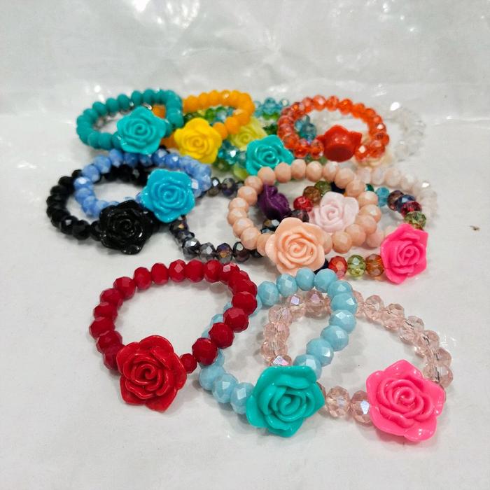 Gelang Anak Kristal Bunga Mawar