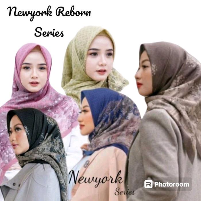 NEWYORK REBORN series Hijab Voal New York Reborn Square pakai LC titik 3 semi ori buttonscarves with