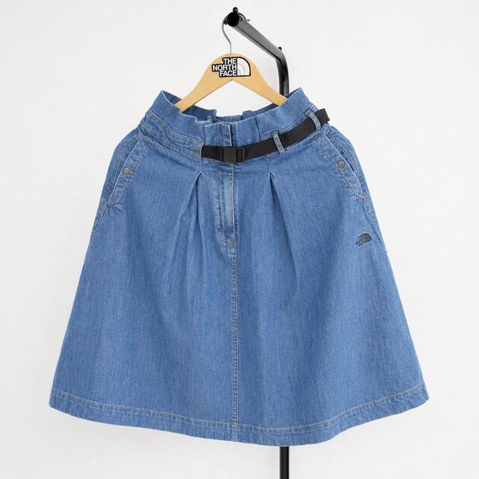 Celana Wanita The North Face Urban Exploration Women D2 Denim Skirt Original Light Blue Indigo Rok W