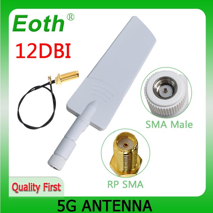EOTH 1pcs 5g antenna 12dbi sma male wlan wifi 5ghz antene IPX ipex 1