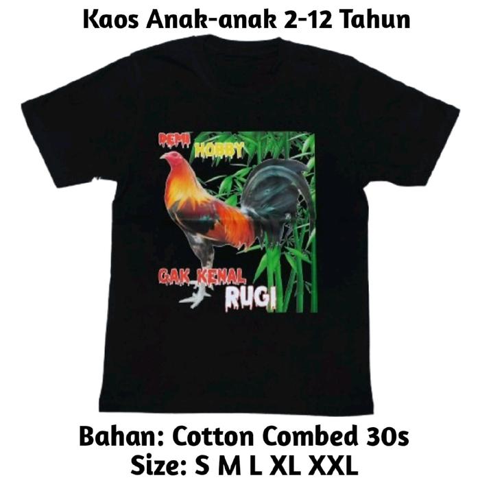 Kaos Anak-anak Motif Ayam Gak Kenal Rugi