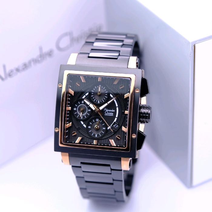 ALEXANDRE CHRISTIE AC 6182 ROSEGOLD BLACK. ORIGINAL Watches
