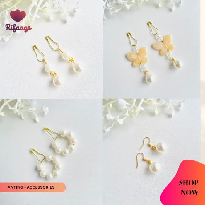 Anting Klip Hijab / Anting Jepit Hijab Jasmine /anting hijab tusuk/Anting / Anting Hijab Murah