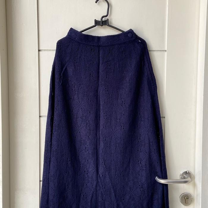 Issey Miyake IS Navy Brokat Skirt