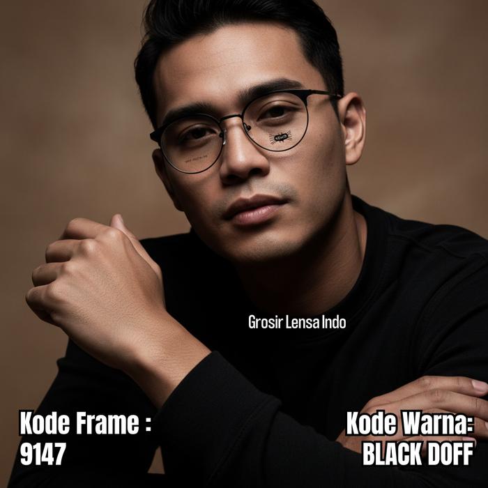 Kacamata Model Bulat Wico 9147 Lebar Frame 143 Size 49 Bridge 18 Full Frame