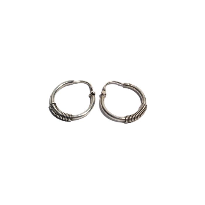 Anting Errings Hoop Polos kawat Sedang Bulat Bayi Balita Perak Silver Bali Asli 925 Unik