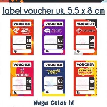 cetak label voucher untuk display konter