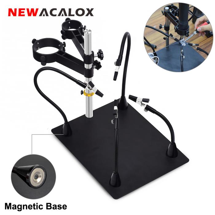 NEWACALOX Magnetic Flexible Third Hand Soldering Tool Heat Gun Holder