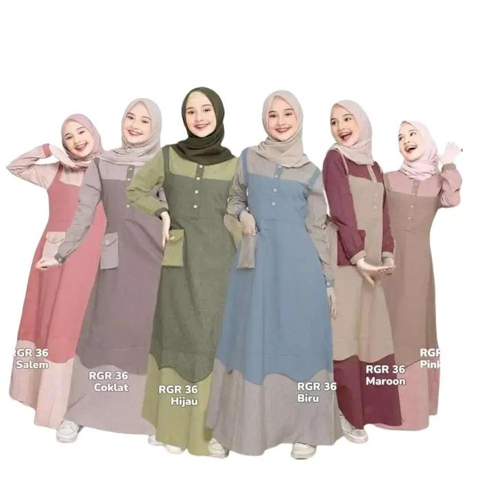 Lydia Gamis Anak Crinkle Airflow Baju Muslim Perempuan Dress Tanggung Remaja Baju Rok Panjang Cewek 