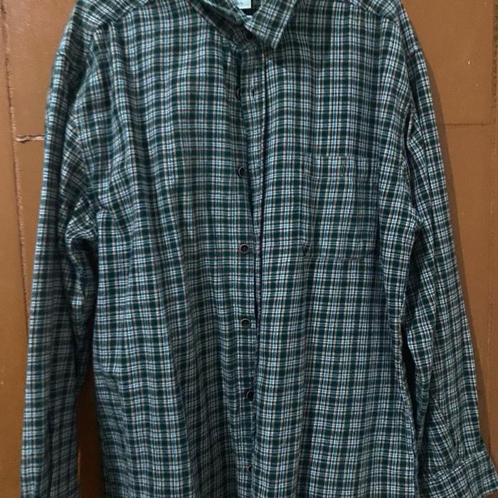 Kemeja Flanel RUSS  kotak hijau cream (preloved)