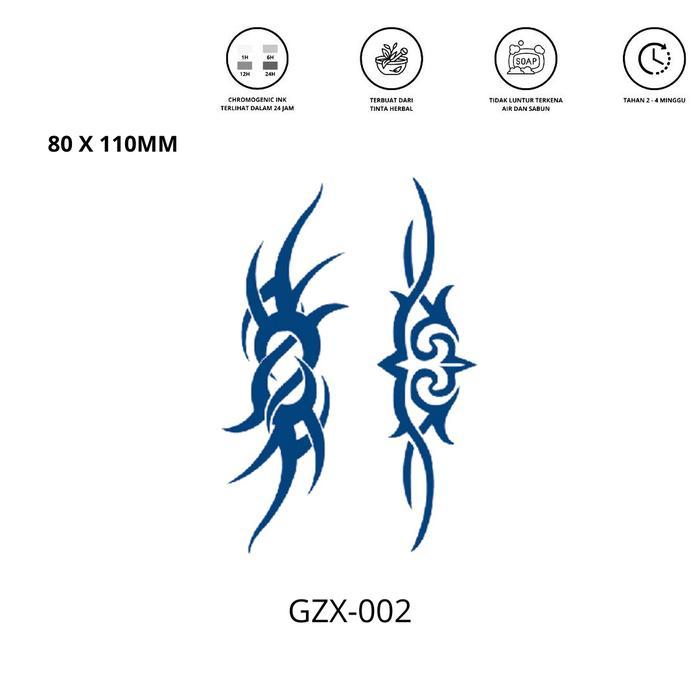 tato temporer premium semi permanen tattoo fruit ink tattoo tribal temporary - GZX-002