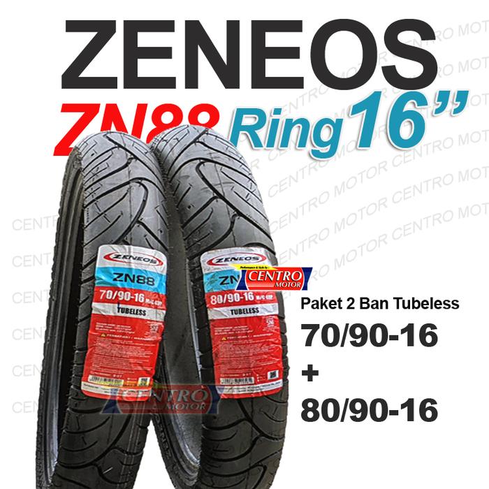 ZENEOS ZN88.Paket 2 Ban tubeless ring 16 untuk Nouvo,Skywave